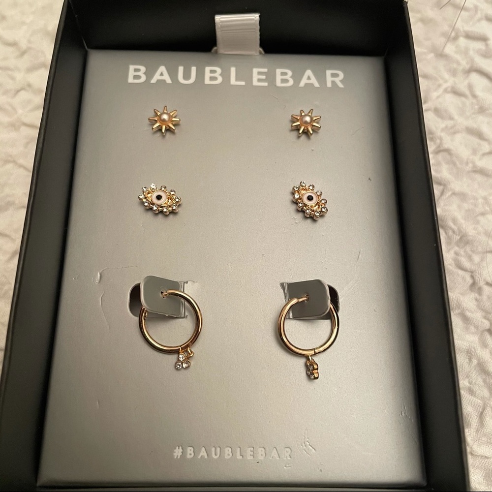 NWT Baublebar Set of Three Earrings